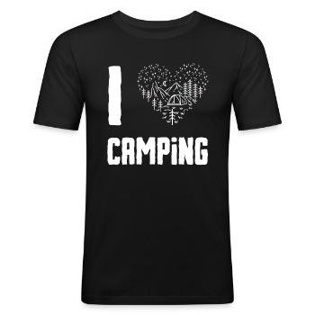 i love camping - Men's Slim Fit T-Shirt - black - Front - Nik (191cm)