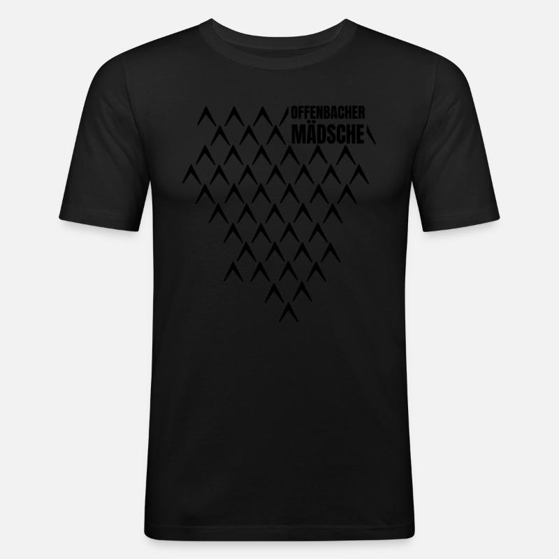 Offenbacher Mädsche Hessen dialecte Bembel - T-shirt près du corps Homme - noir