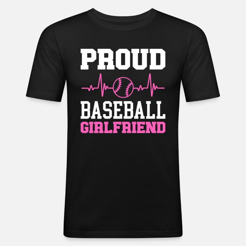 Baseball - Männer Slim Fit T-Shirt - Schwarz