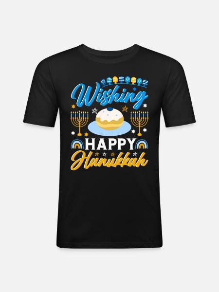 Hanukkah - Men's Slim Fit T-Shirt - black