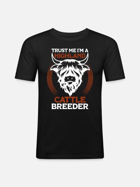 Skotsk højlandskvæg Højlandskvæg - Herre Slim Fit T-Shirt - sort