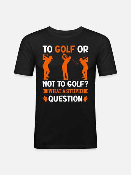 Golf Golfing - T-shirt près du corps Homme - noir