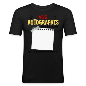 Departure Colleague Man Retirement Transfer Autograph - Men's Slim Fit T-Shirt - black - Front - Nik (191cm)