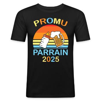 Promoted to 2025 Sponsor Baby Birth Announcement - Men's Slim Fit T-Shirt - black - Front - Nik (191cm)