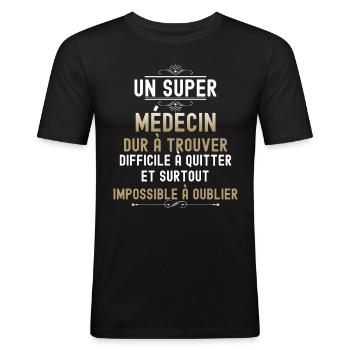 Departure Male Doctor Doctor Exceptional Health - Men's Slim Fit T-Shirt - black - Front - Nik (191cm)