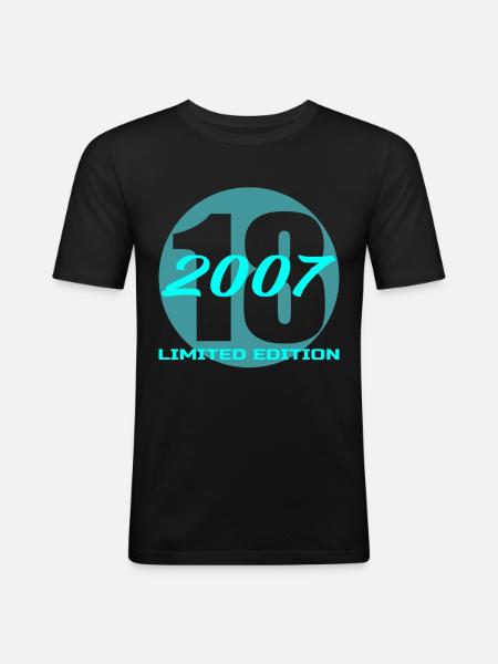 18th Birthday 2007 - Men's Slim Fit T-Shirt - black