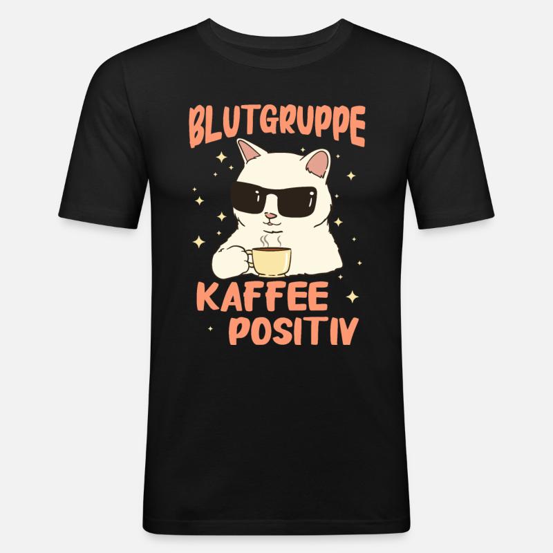Kaffee Coffee Kaffeetrinker Kaffeeliebhaber - Männer Slim Fit T-Shirt - Schwarz
