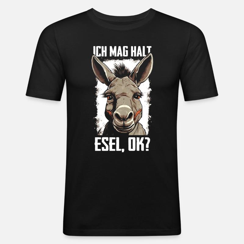 Esel Eselchen Maultier Muli - Männer Slim Fit T-Shirt - Schwarz