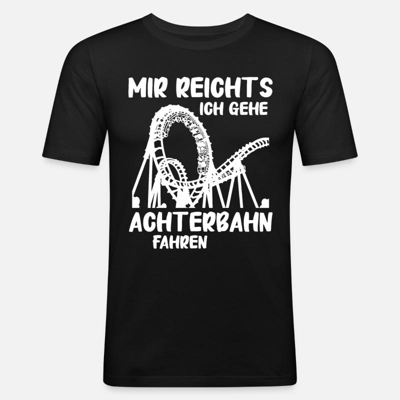 Achterbahn Freizeitpark Roller Coaster - Männer Slim Fit T-Shirt - Schwarz