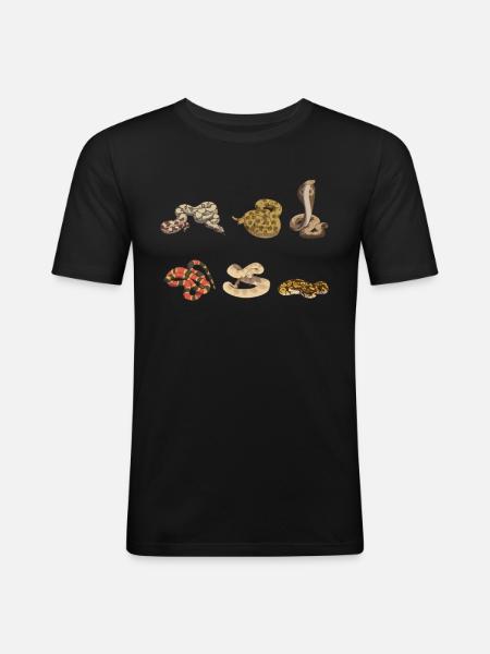 Snake, Snake, Animal - Men's Slim Fit T-Shirt - black