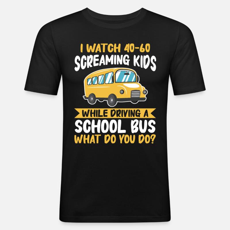 Bus Busfahrer Schulbus - Männer Slim Fit T-Shirt - Schwarz