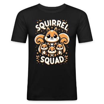 Squirrel, Animal, Rodent - Men's Slim Fit T-Shirt - black - Front - Nik (191cm)