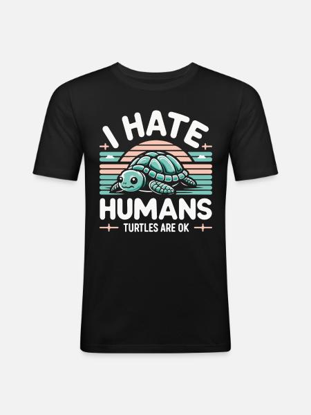 Turtle Sea Turtle Turtle Animal - Men's Slim Fit T-Shirt - black