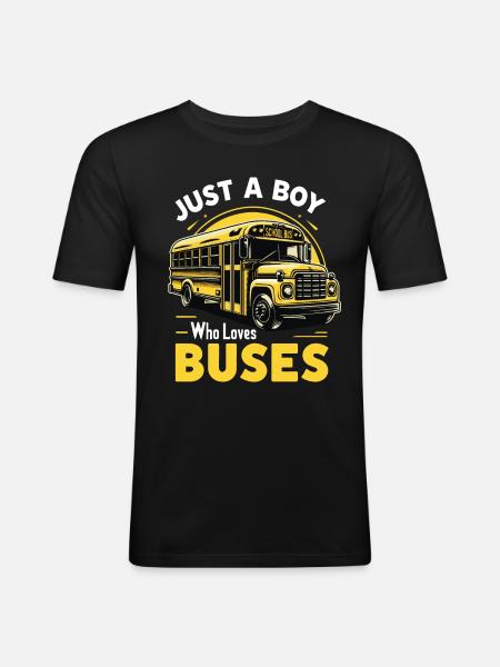 Bus Bus Driver School Bus - Men's Slim Fit T-Shirt - black