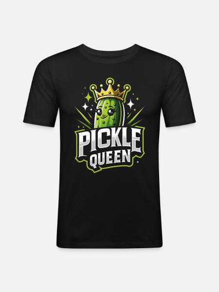 Cucumber Pickle Pickle Food Dill - Men's Slim Fit T-Shirt - black