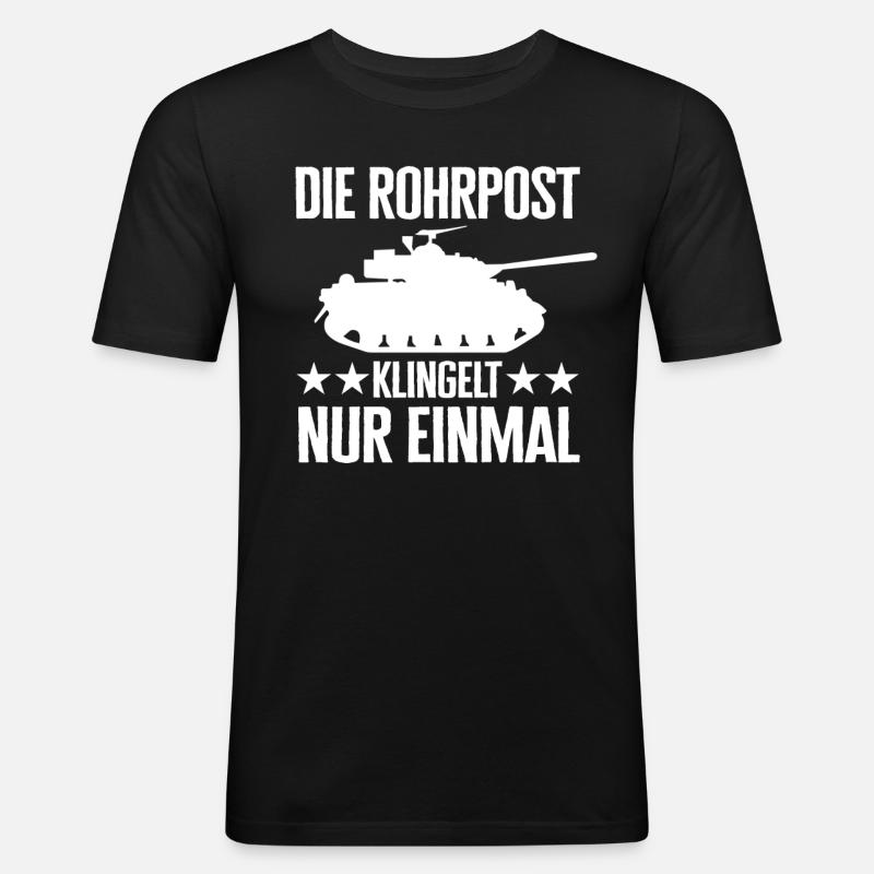 Panzer Kampfpanzer Panzerkampfwagen Panzerfahrer - Männer Slim Fit T-Shirt - Schwarz