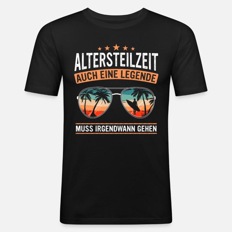 Altersteilzeit ATZ - Männer Slim Fit T-Shirt - Schwarz