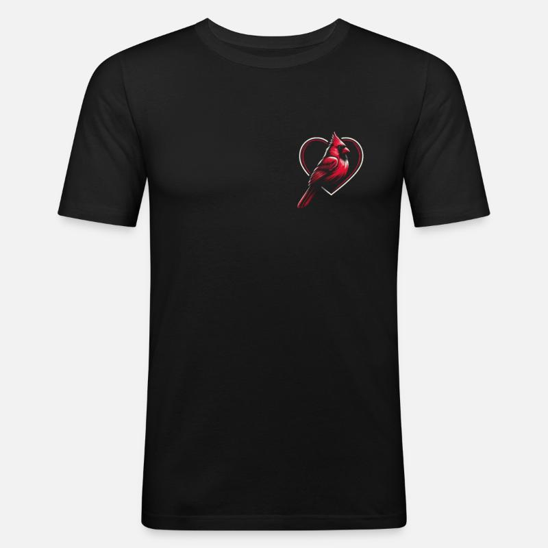 Kardinal Rotkardinal Vogel Roter Kardinal - Männer Slim Fit T-Shirt - Schwarz