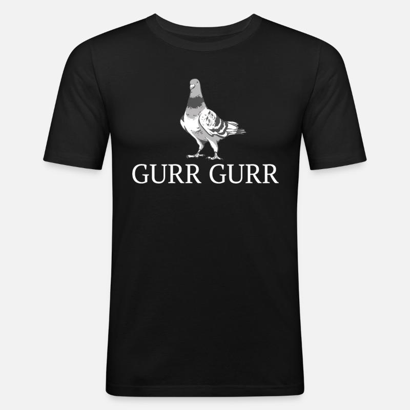 Taube Tauben Tier Vogel - Männer Slim Fit T-Shirt - Schwarz