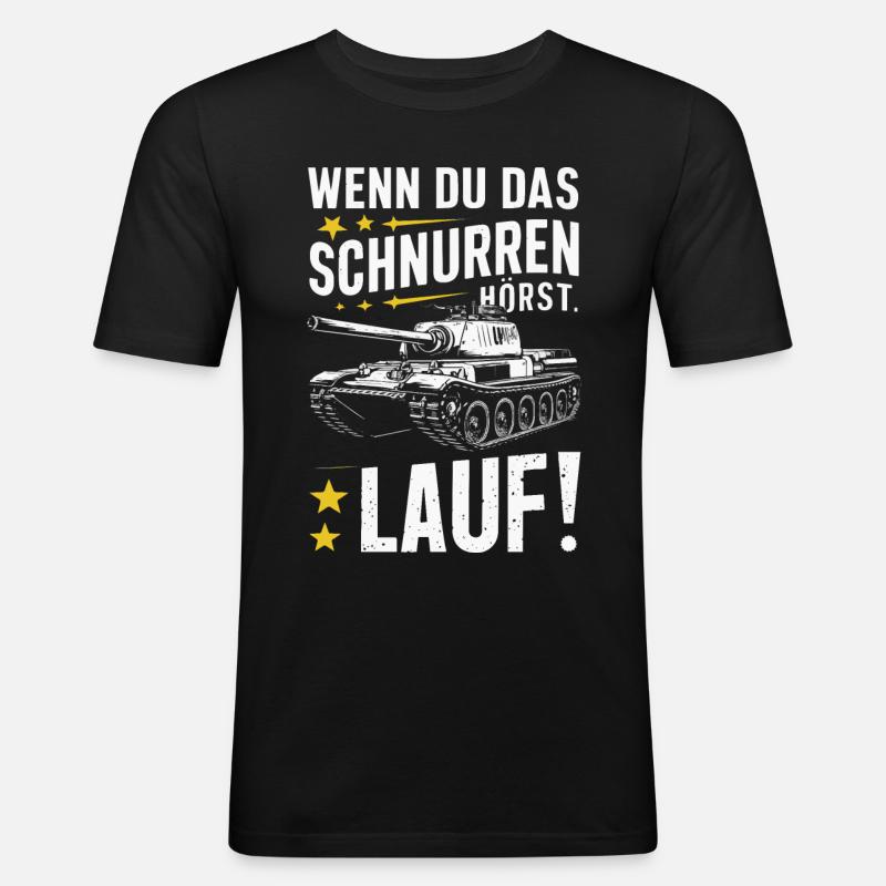 Panzer Kampfpanzer Panzerkampfwagen Panzerfahrer - Männer Slim Fit T-Shirt - Schwarz