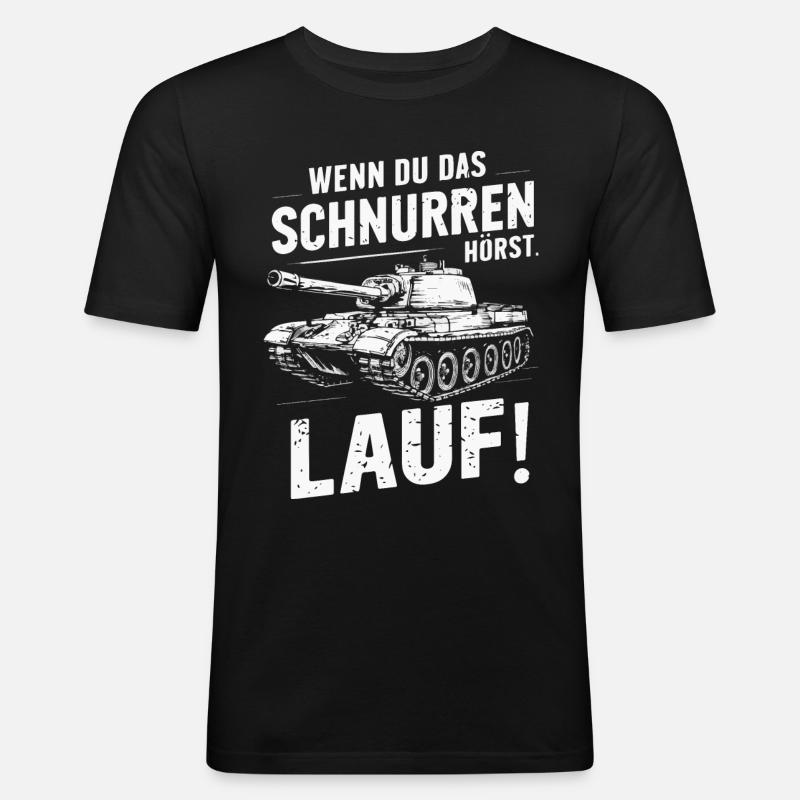 Panzer Kampfpanzer Panzerkampfwagen Panzerfahrer - Männer Slim Fit T-Shirt - Schwarz