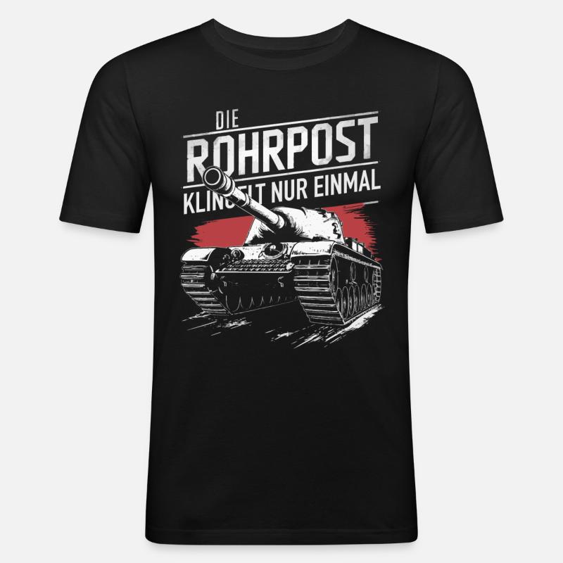 Panzer Kampfpanzer Panzerkampfwagen Panzerfahrer - Männer Slim Fit T-Shirt - Schwarz