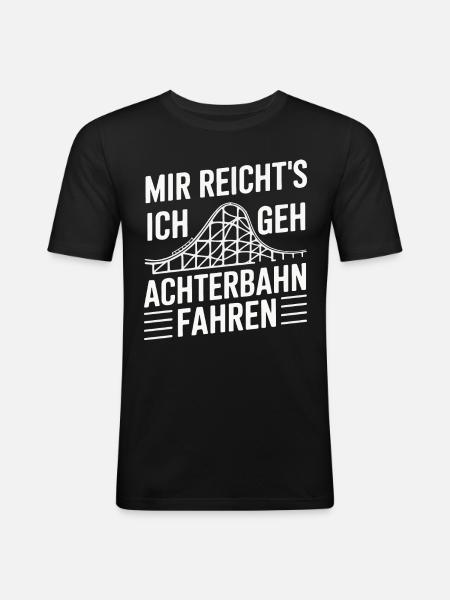 Achterbahn Freizeitpark Roller Coaster - Männer Slim Fit T-Shirt - Schwarz