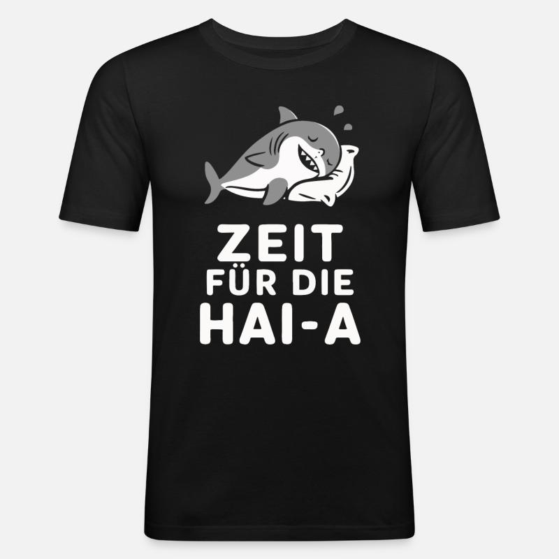 Requin Requin Requins Requin - T-shirt près du corps Homme - noir