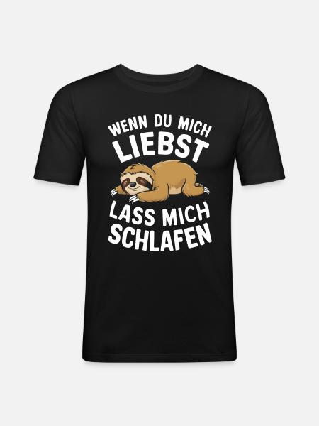 Sloth Sloths Animal Sleeping Lazy - Men's Slim Fit T-Shirt - black