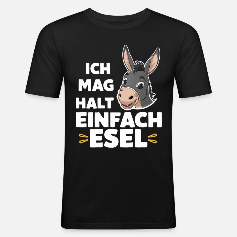 Esel Eselchen Maultier Muli - Männer Slim Fit T-Shirt - Schwarz
