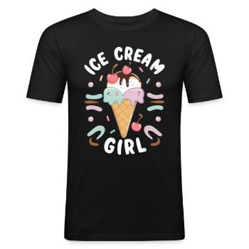 Eiscreme Süßigkeiten Eismilch - Men's Slim Fit T-Shirt - black - Front - Nik (191cm)