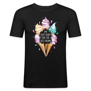 Eiscreme Süßigkeiten Eismilch - Men's Slim Fit T-Shirt - black - Front - Nik (191cm)