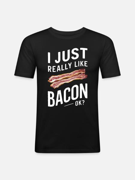 Bacon Breakfast Bacon - Men's Slim Fit T-Shirt - black