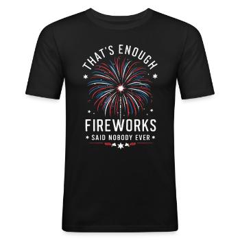 Pyrotechniker Feuerwerk Pyrotechnik - Männer Slim Fit T-Shirt - Schwarz - Vorne - Nik (191cm)