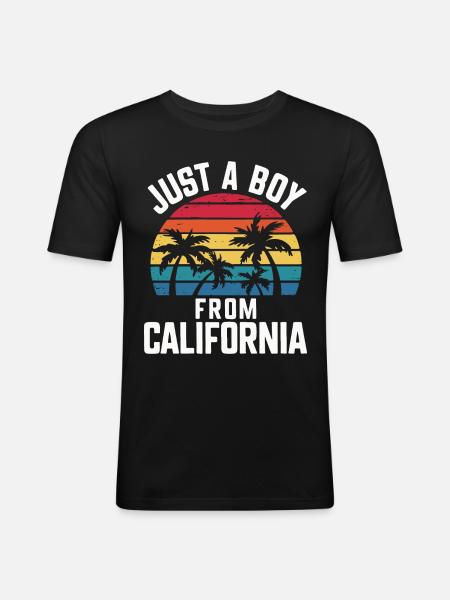 California USA America - Men's Slim Fit T-Shirt - black