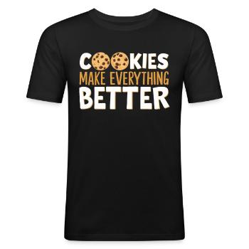 Cookies Cookie Biscuits Biscuits Chocolate - Men's Slim Fit T-Shirt - black - Front - Nik (191cm)