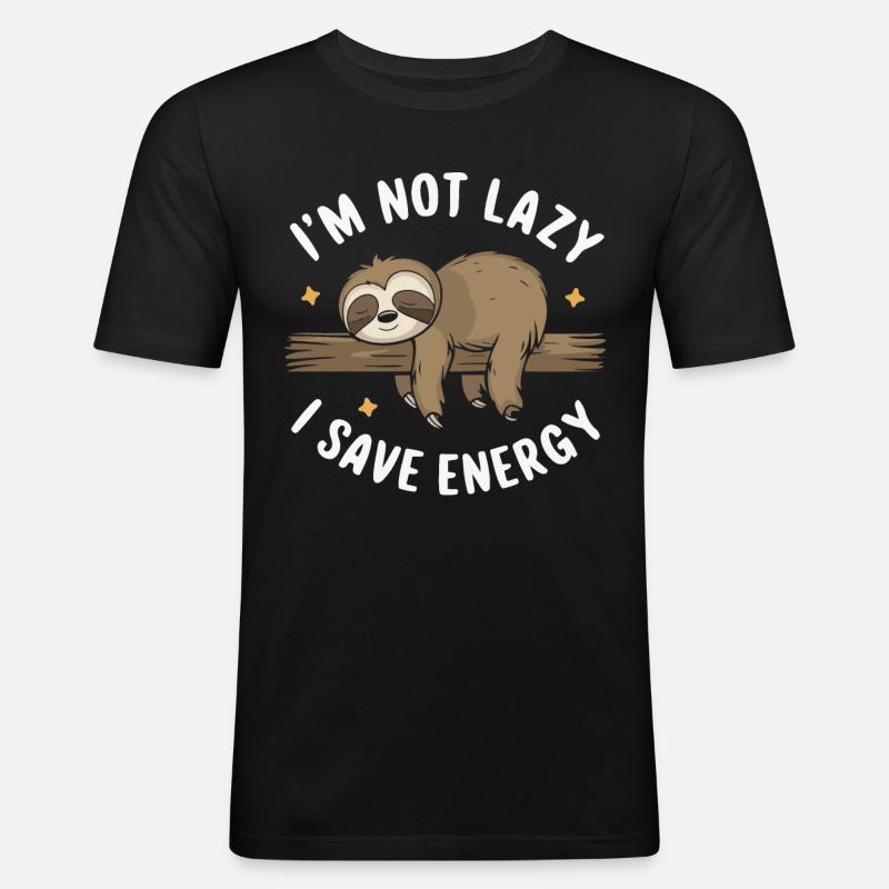 Sloth Sloths Sleeping Lazy - Men's Slim Fit T-Shirt - black