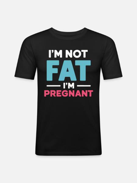 Grossesse Grossesse Accouchement - T-shirt près du corps Homme - noir