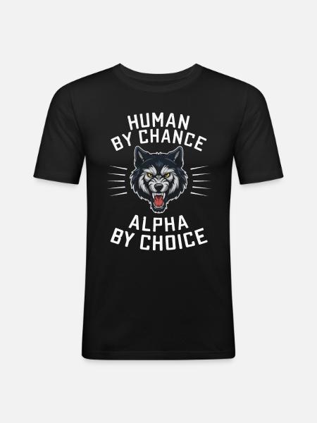 Wolf Wölfe Tier Jaulen - Männer Slim Fit T-Shirt - Schwarz