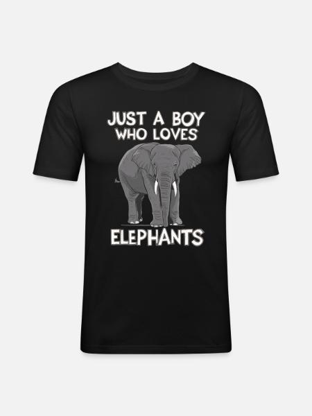 Elephant Animal Elephants Zoo - Men's Slim Fit T-Shirt - black
