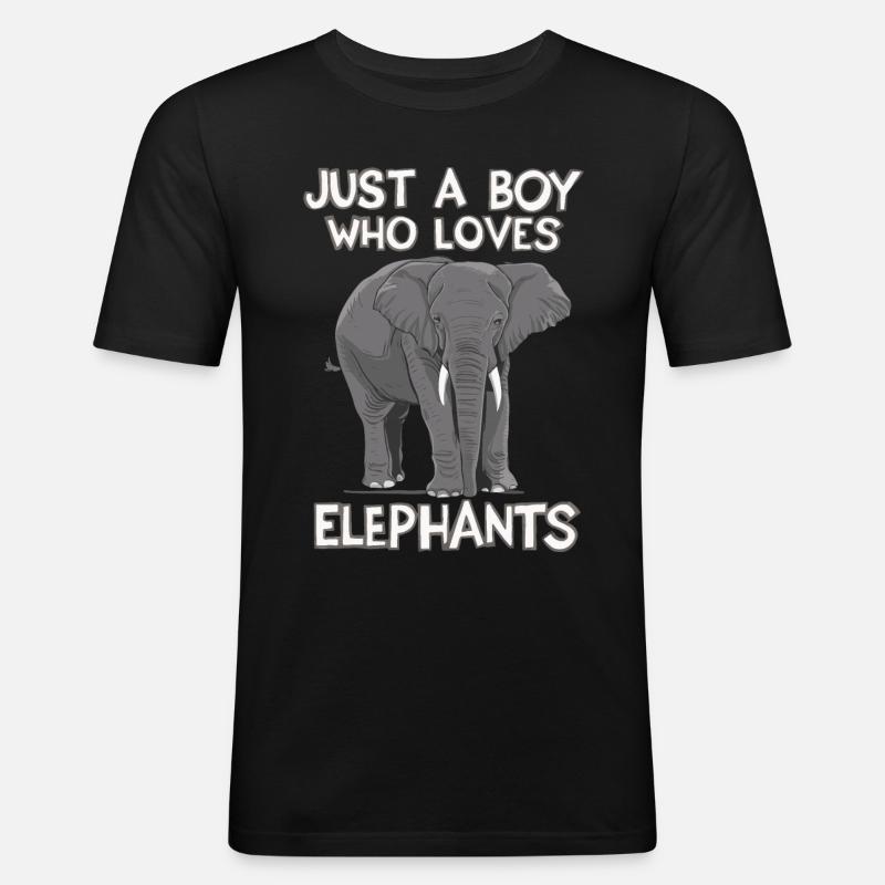 Elefant Tier Elefanten Zoo - Männer Slim Fit T-Shirt - Schwarz