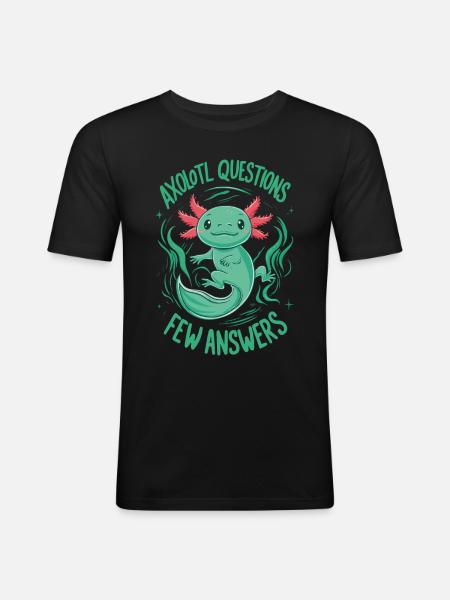 Poisson axolotl - T-shirt près du corps Homme - noir