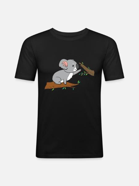Koala - while climbing - Men's Slim Fit T-Shirt - black