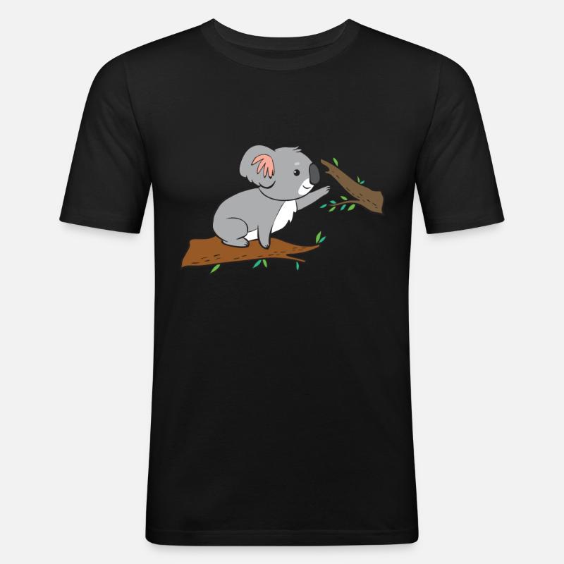 Koala - while climbing - Men's Slim Fit T-Shirt - black