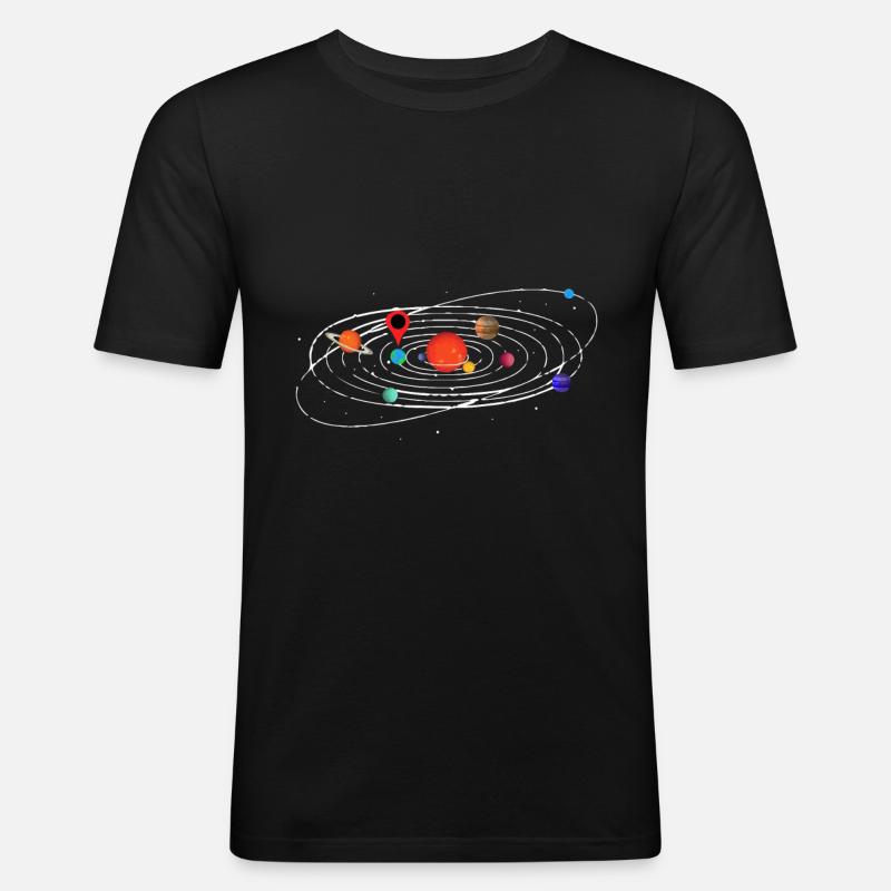 Sonnensystem Karte - Männer Slim Fit T-Shirt - Schwarz
