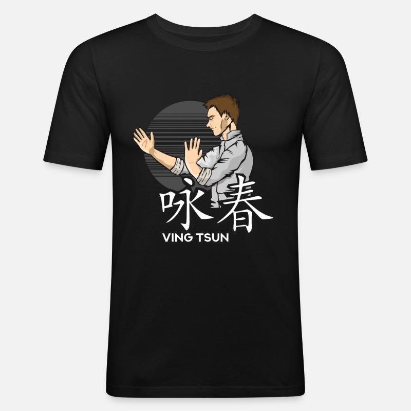 Ving Tsun Kung Fu - Männer Slim Fit T-Shirt - Schwarz