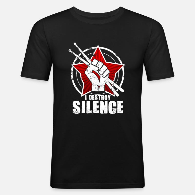 Drummer drummer drums gift - Men's Slim Fit T-Shirt - black