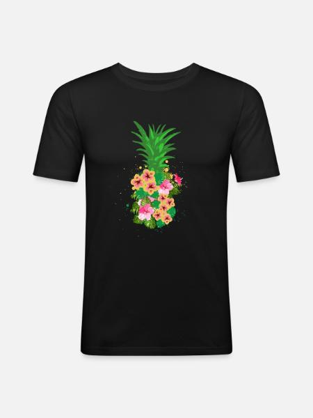 pineapple - Men's Slim Fit T-Shirt - black