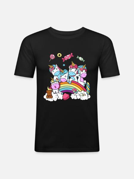 Birthday Gift Unicorn Party Daughter - Men's Slim Fit T-Shirt - black
