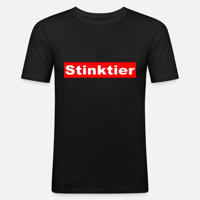 STINKTIER - Männer Slim Fit T-Shirt - Schwarz